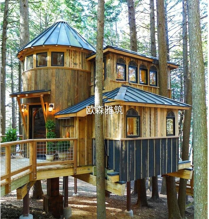 胶合木结构，度假村树屋，异形竹木结构建筑，水上小木屋，可移动木屋，茅草木屋，茅草亭，