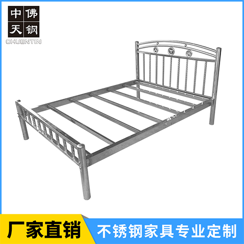 厂家直销不锈钢床，卧室美观稳固单层床批发，惠州不锈钢床
