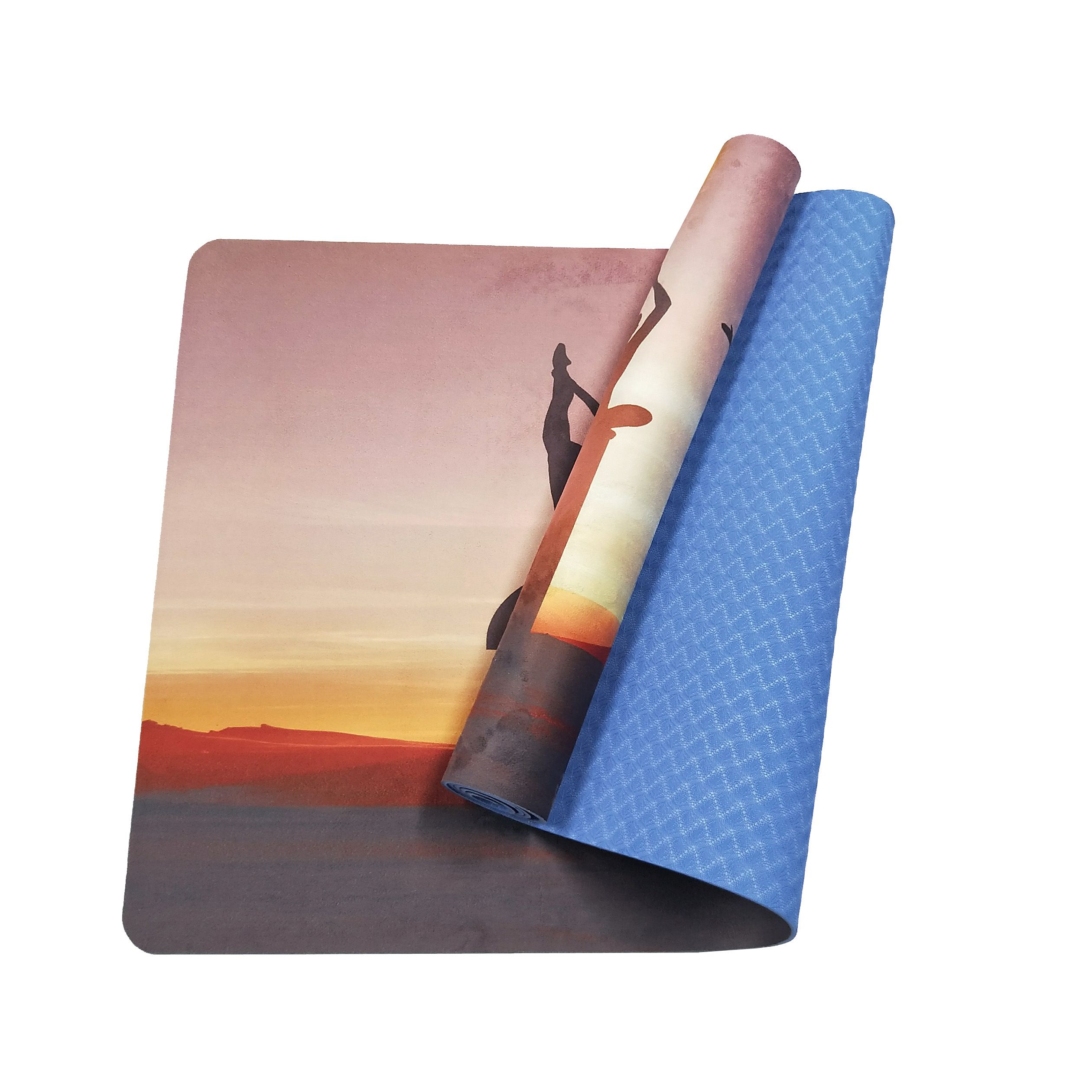 康美伽瑜伽垫厂家直销数码印刷瑜珈垫印花瑜伽垫麂皮绒垫环保防滑运动垫