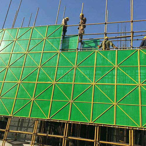 北京新型建筑安全爬架网 中建蓝喷塑爬架网片