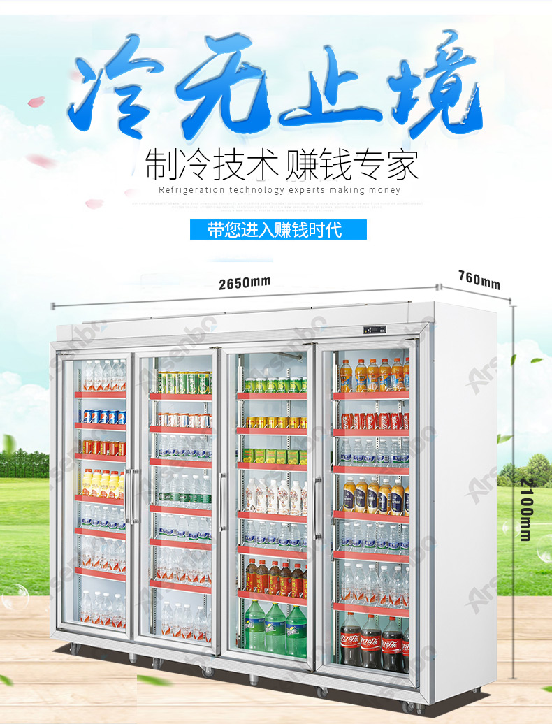 商用冷柜_超市大型冰柜价格_定做饮料展示冰柜供应商FG27L4F