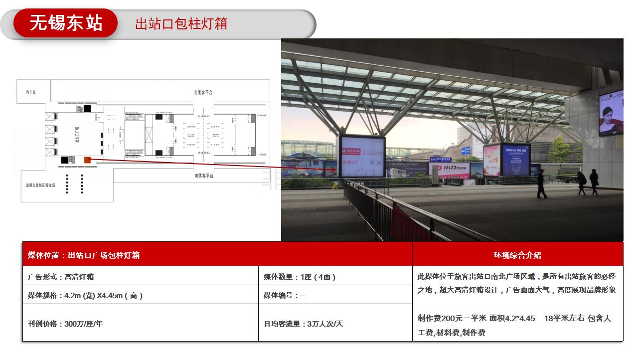 无锡东站出站口包柱灯箱