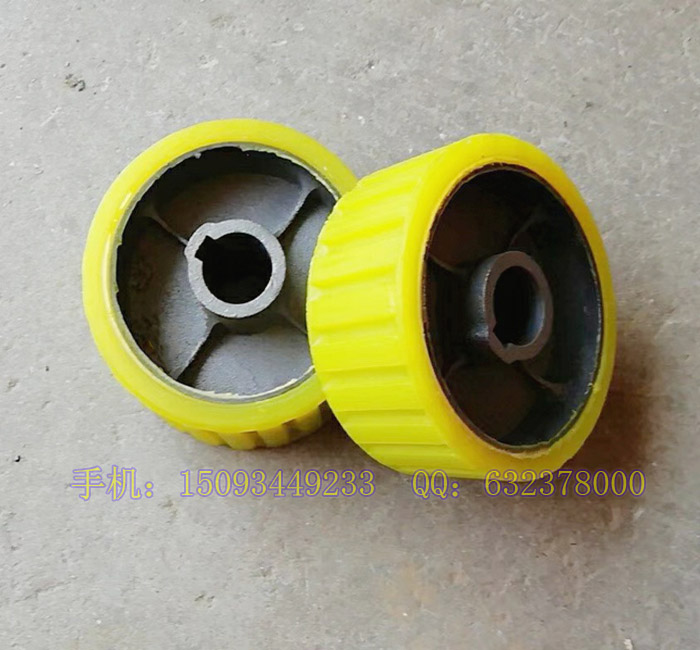 小型滚筒砂浆水泥搅拌机聚氨酯传动摩擦胶轮黄色托轮