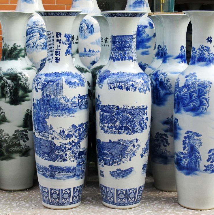供应西安开业大摆件，两米青花瓷大花瓶，西安景德镇陶瓷工艺品