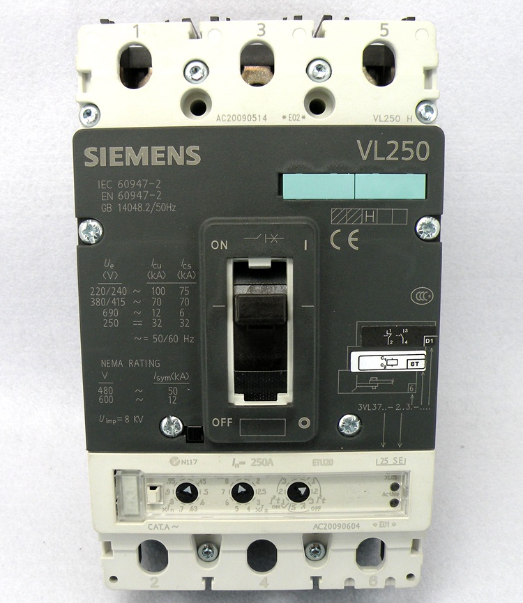 3VL250A进口西门子三相VL250塑壳断路器