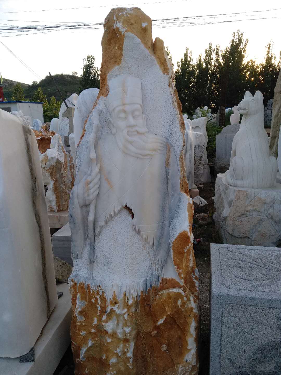 重庆汉白玉石雕佛像