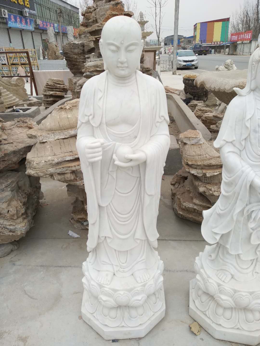 重庆汉白玉石雕佛像