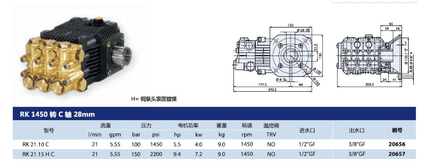 意大利AR高压泵RK21.10C