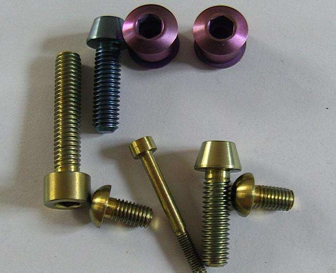 TC4钛螺丝 钛螺栓 自行车钛合金螺丝 汽车轮毂钛螺丝 专业定制