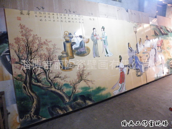 山东学校手绘壁画厂家 淄博吉丽陶瓷壁画供应