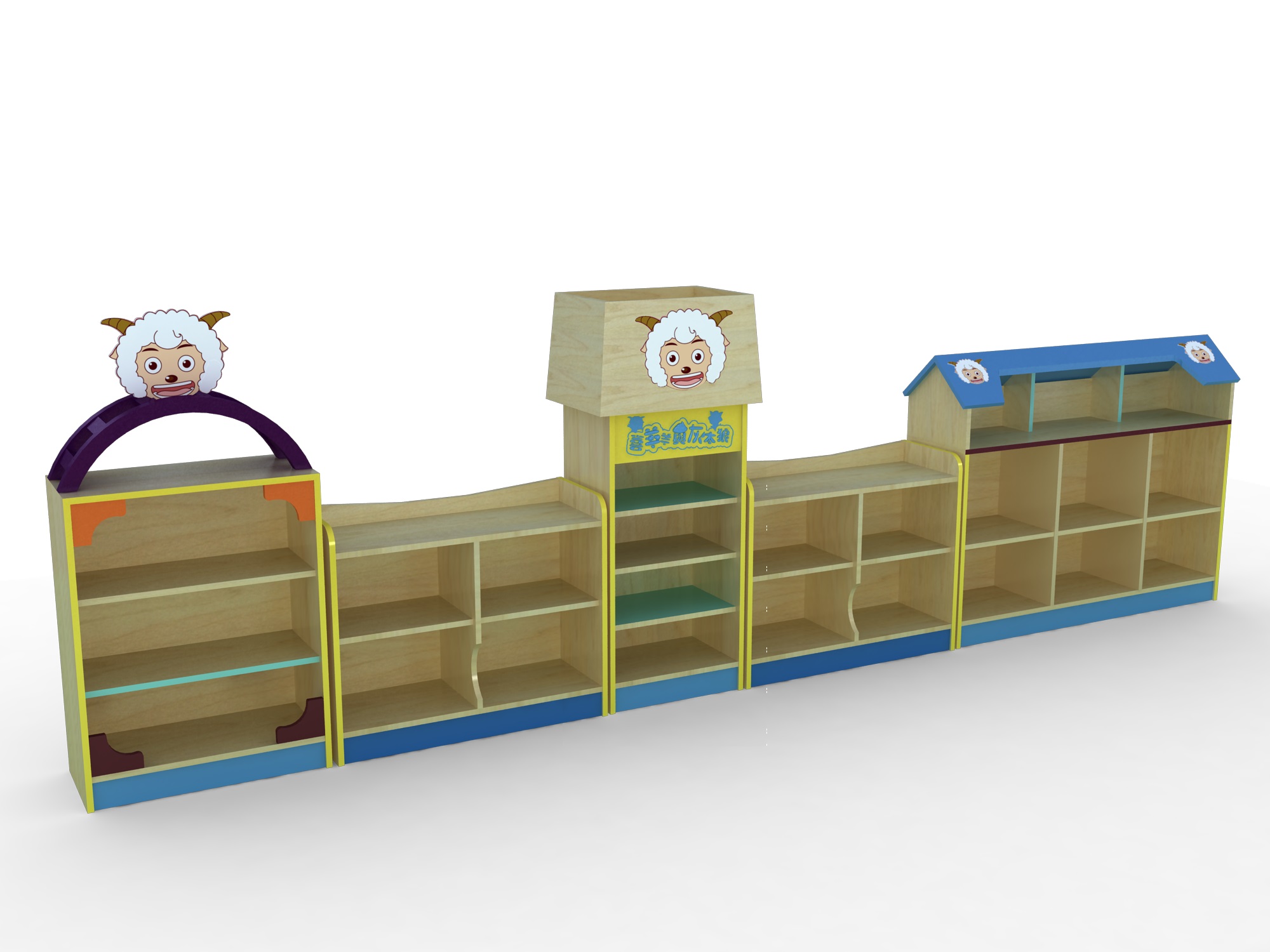 幼儿园组合柜卡通储物柜儿童区角玩具柜子置物架