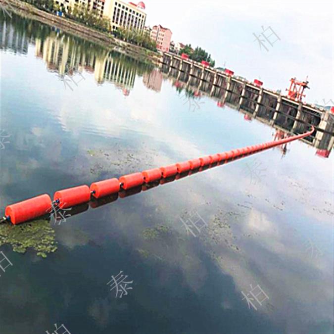 会宁直径40公分河道拦污排 PE高分子塑料拦污浮筒产品