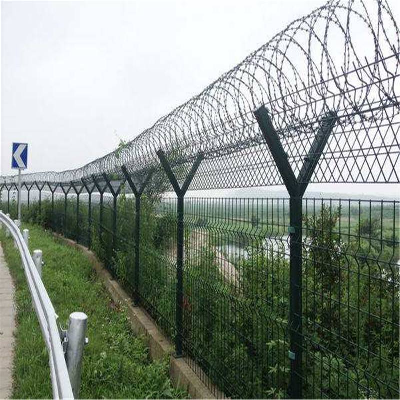 监狱护栏网 Y型立柱防御网 监狱安全防御网 监狱刺丝防爬网