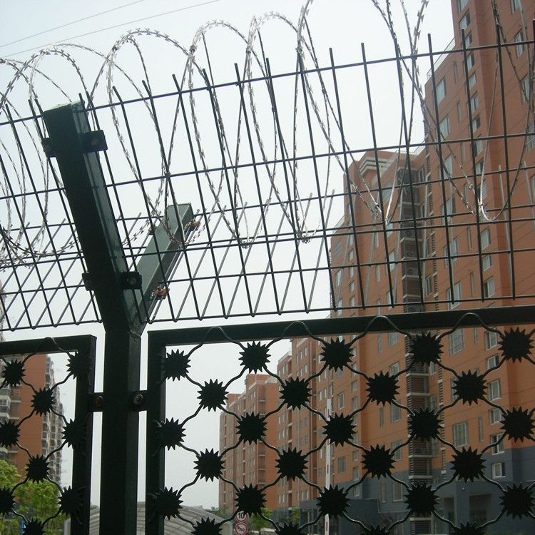 监狱安全防御网 监狱护栏网 监狱蛇腹形刀刺隔离网标准规格
