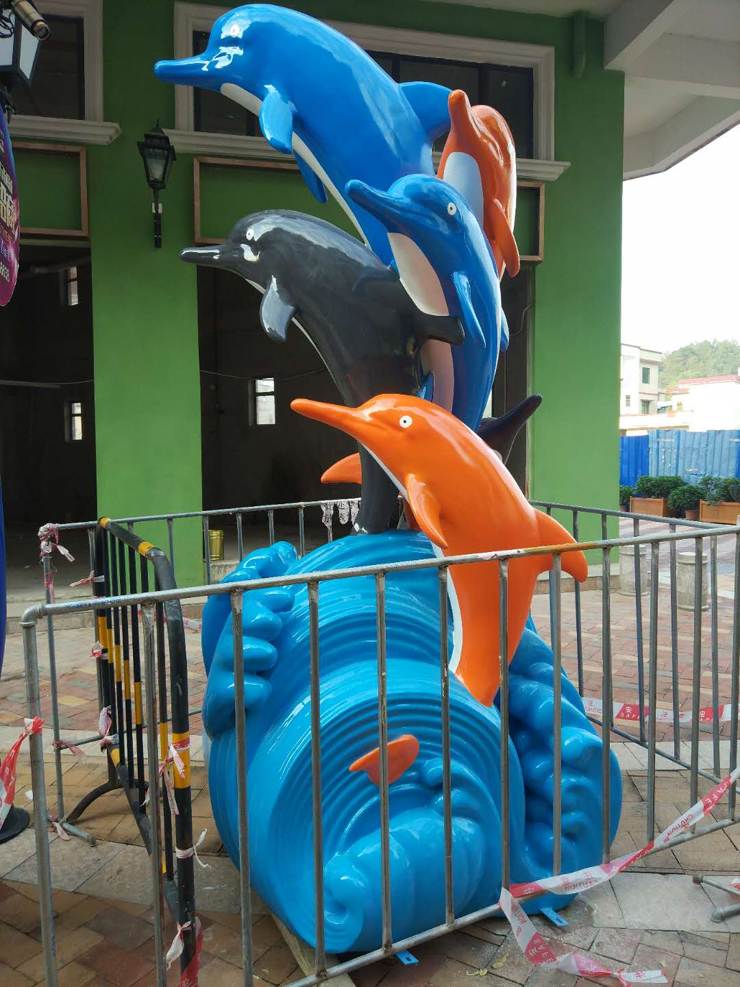 H2500MM喷水海豚雕塑庭院装饰品批发制作
