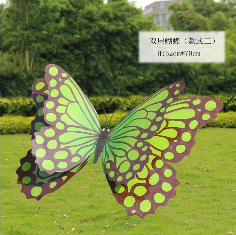 铁艺动物雕塑彩绘仿真蝴蝶公园花园摆件