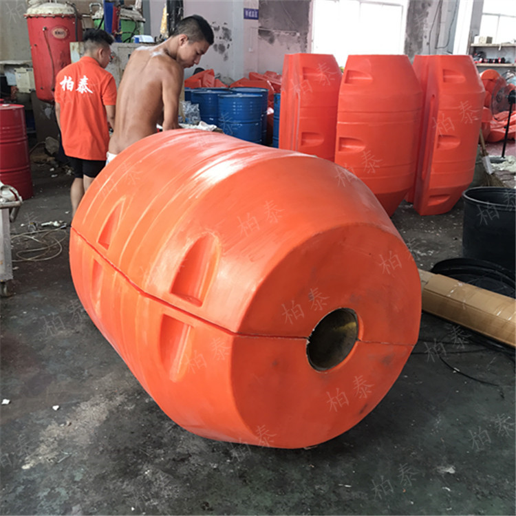 海面管线浮筒 橘红色夹管子的浮漂桶批发