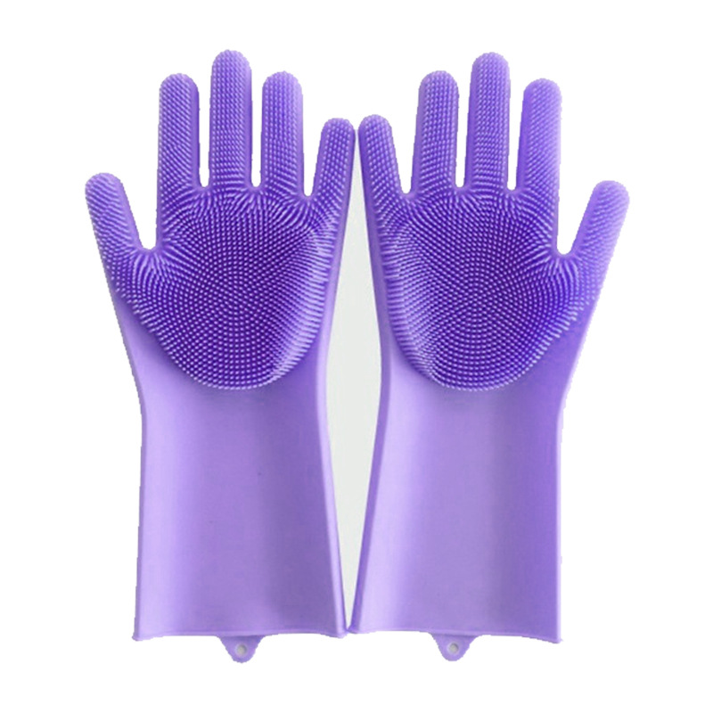 耐高温防水防滑硅胶洗碗手套 厨房洗菜卫生间洗护清洁硅胶手套