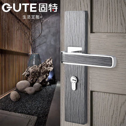固特木房门锁具静音家用通用型卧室内卫生间厕所房间把手欧式木纹