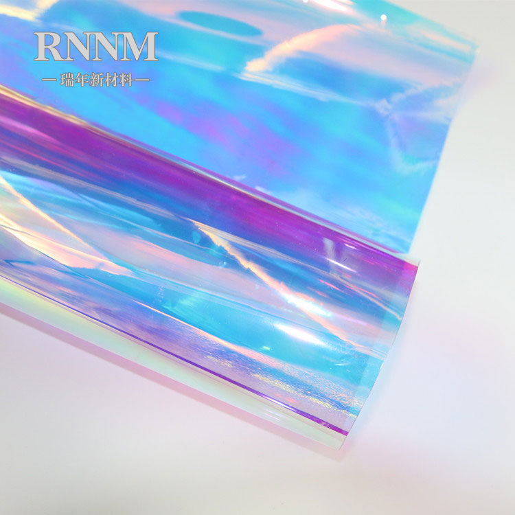 RNNM瑞年厂销 彩虹膜 透明幻彩膜PVC 七彩镭射面料