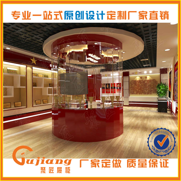 广州展柜生产厂家电器展示架电视展览柜木质烤漆货架名创优品价格