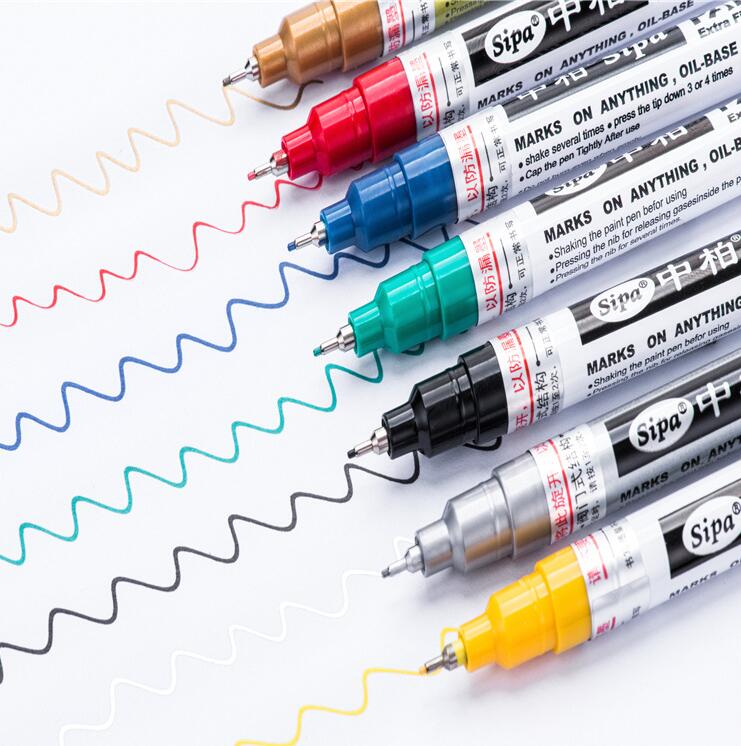 中柏-SP150中柏油漆笔0.7mm较细针管彩笔DIY手绘笔高光笔金色 黑色 单支装