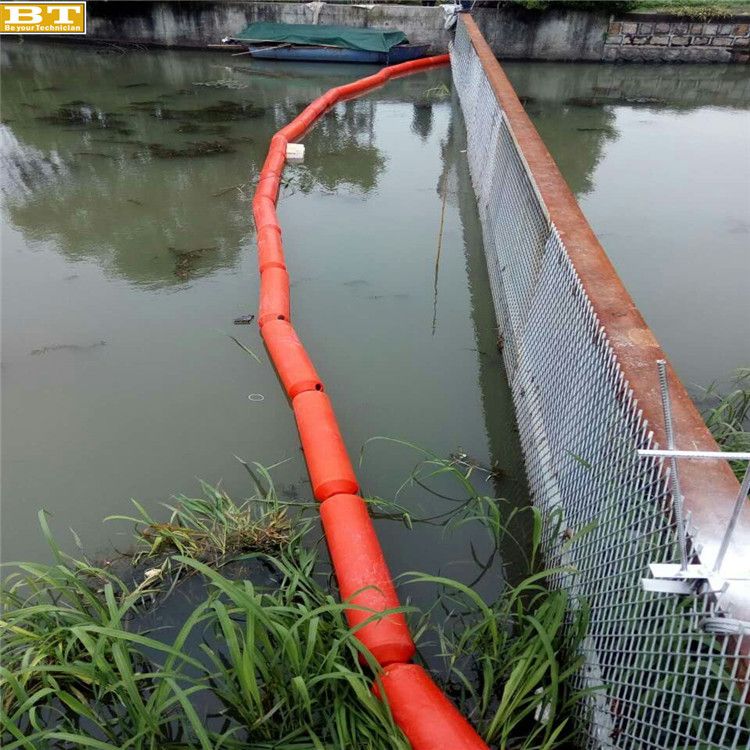 湖南资兴市风景区水上垃圾拦截浮筒案例