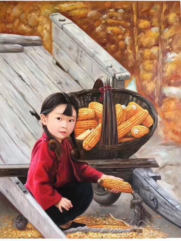 邯郸儿童肖像油画