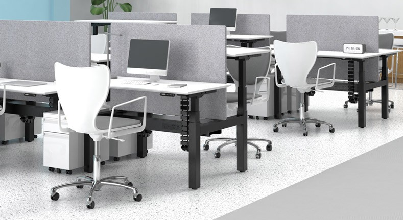 爱科胜联排升降桌，嘈杂的开放办公空间里，高效办公的秘诀！