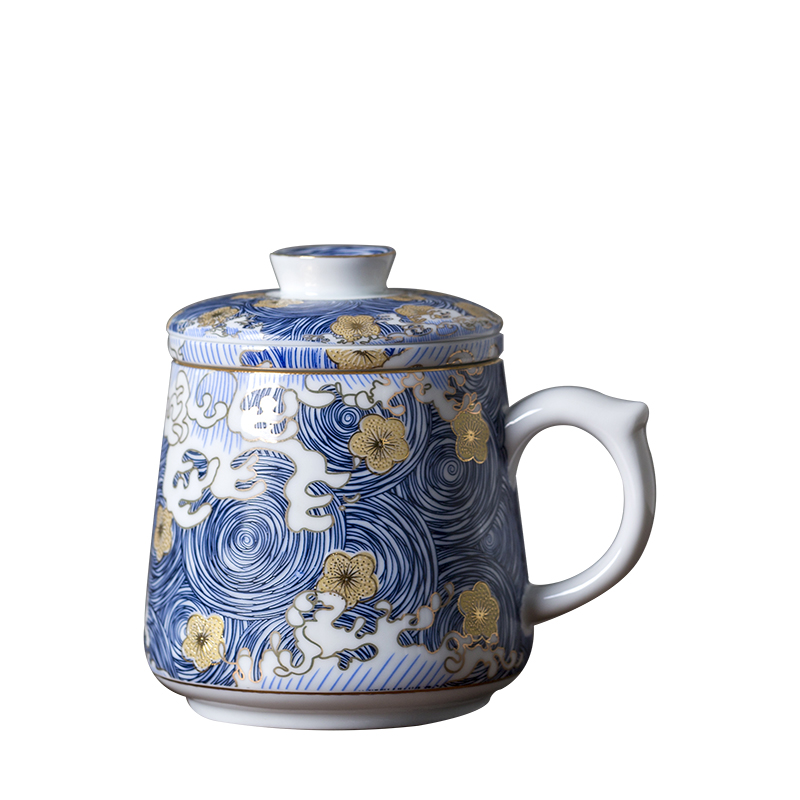 泡茶杯 陶瓷过滤茶杯 马克杯 带过滤茶水分离茶杯女中秋送礼品