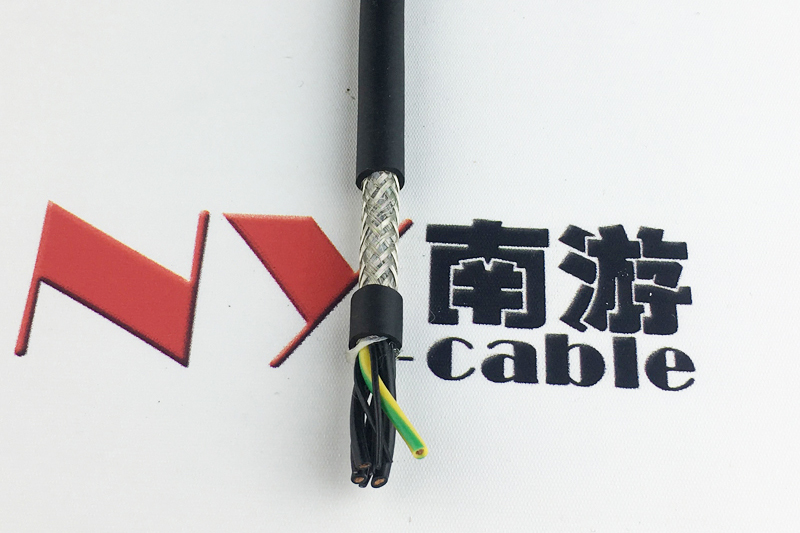 国标阻燃PUR拖链电缆PVC软护套2*0.75高柔性屏蔽1000万次柔性电缆