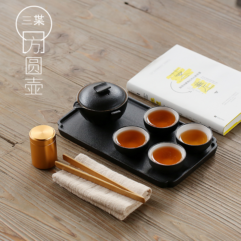 物语瓷堂车载旅行茶具套装便携包式家用简约日式现代茶杯干泡盘功夫茶具