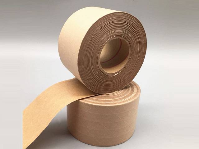 湿水夹筋牛皮纸胶带 水性纤维牛皮纸胶带 印刷封箱牛皮纸胶带