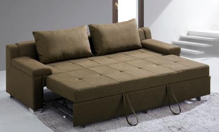 客厅卧室多功能三人棉麻布艺沙发床