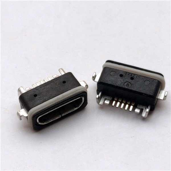 MICRO USB 防水母座 B型 沉板2.1 贴片/SMT 短体6.0 平口防水IPX7