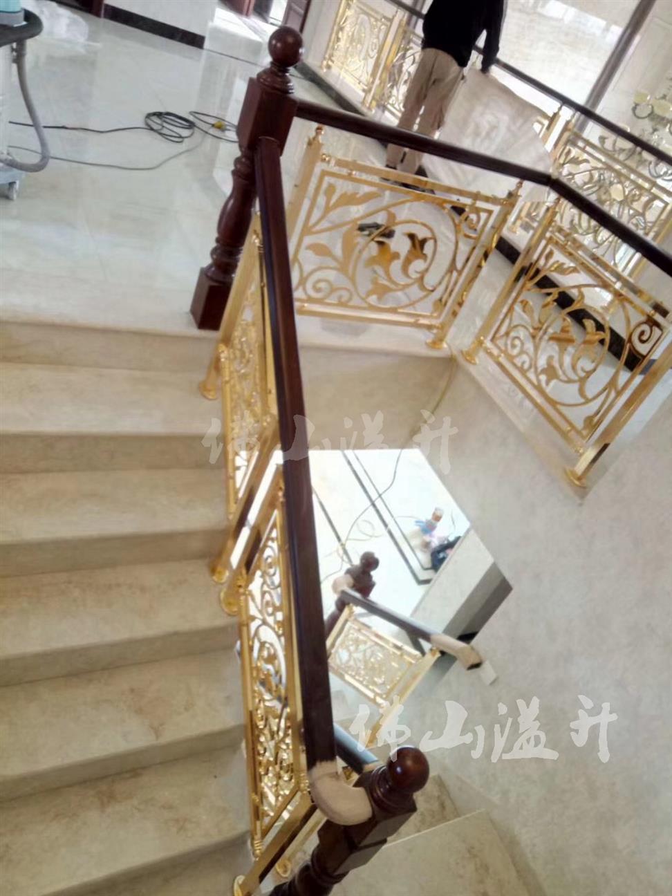 惠州个性铜艺楼梯扶手厂 铜艺楼梯