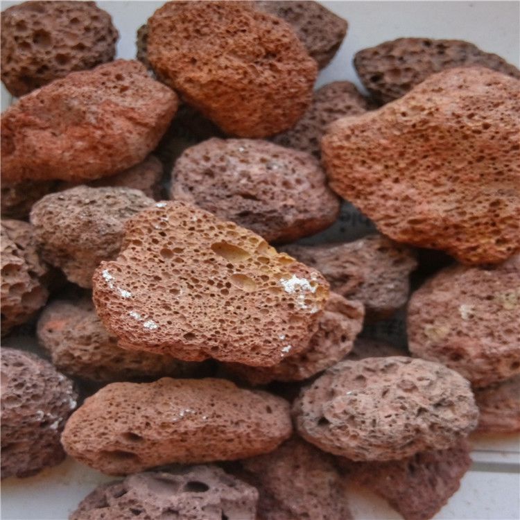 红色火山石颗粒 园艺植料 污水处理 栽培基质铺面 3-5cm