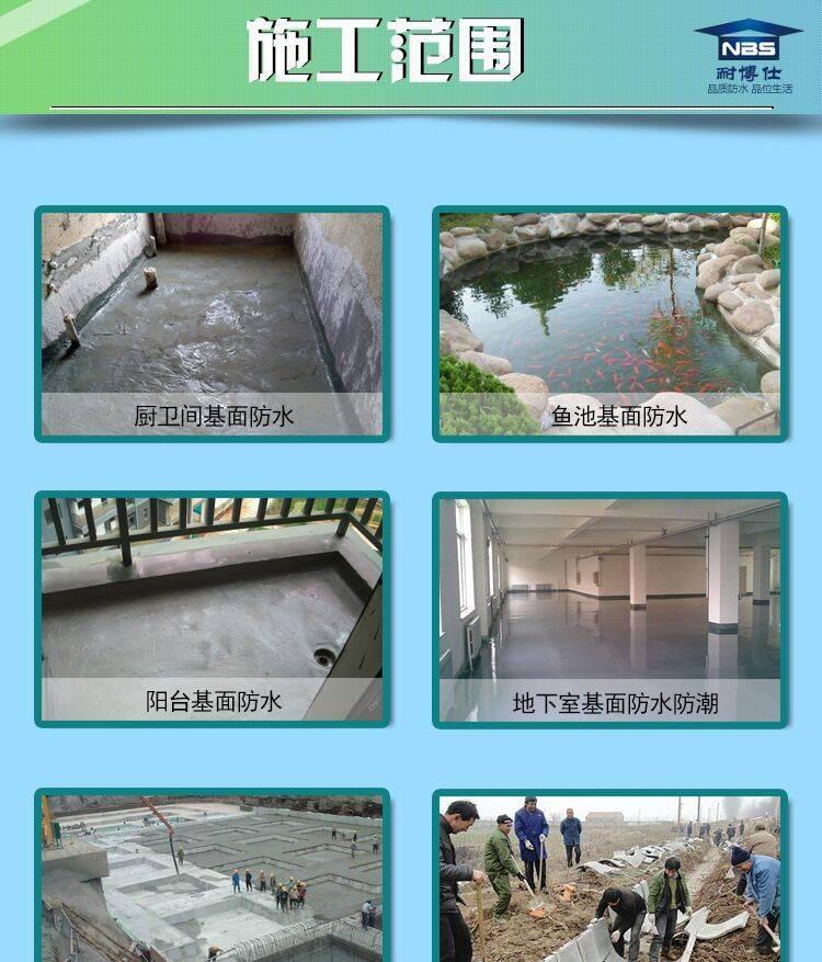 js防水涂料聚合物水泥基双组份水池卫生间防水材料耐博仕