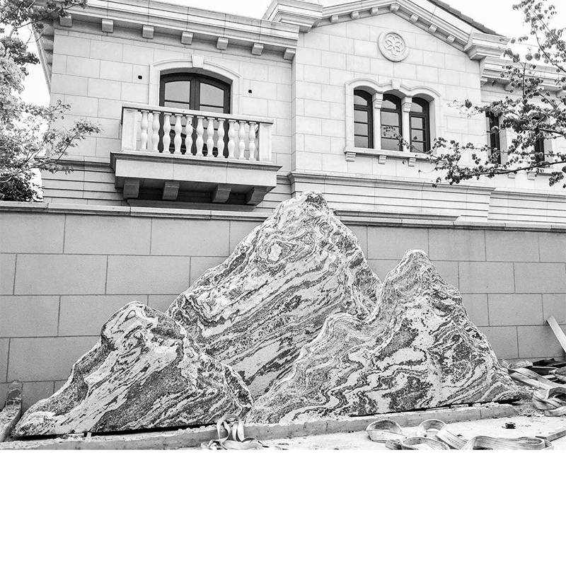 泰山石切片 雪浪石切片组合 日式枯山水 造景片石