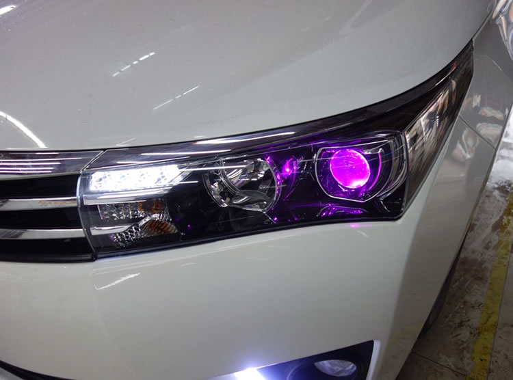 西安本田10代思域改装车灯 升级海拉5透镜氙气灯及led透镜大灯