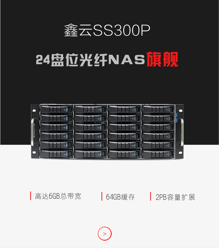 鑫云SS300P-16R万兆光纤共享存储真人秀制作磁盘阵列 4K剪辑光纤NAS*共享存储
