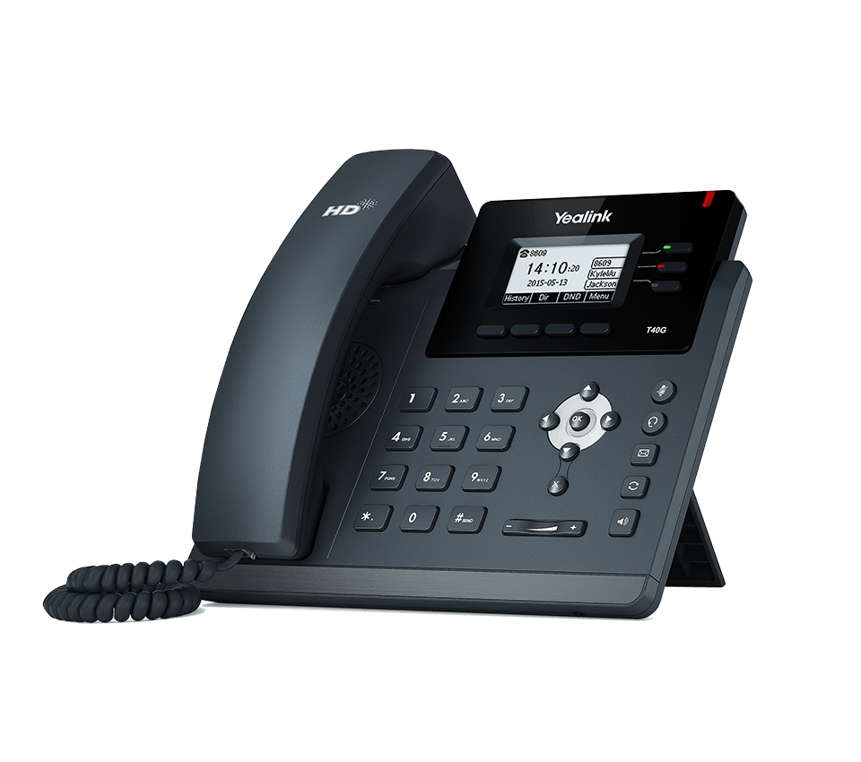 亿联SIP-T40G千兆商务话机3个SIP账号支持三方语音电话会议双网口集成POE供电内置耳麦