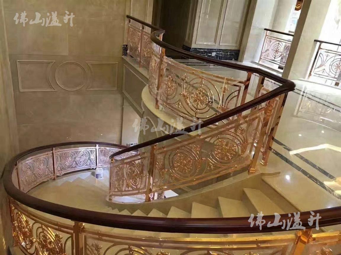 桂林全新全铜镂空设计铜艺楼梯扶手厂