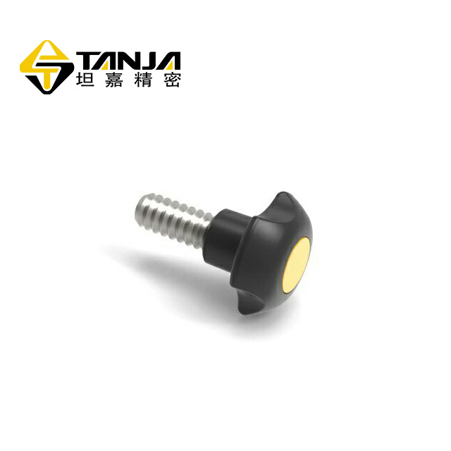 TANJA T63黑色尼龙固定旋钮 镀锌钢制螺杆旋钮 橱柜电控柜旋钮
