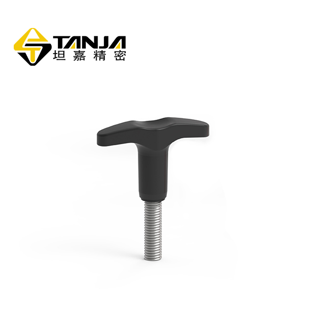 TANJA T86黑色镀锌钢制螺杆旋钮 T型把手 健身器材旋钮