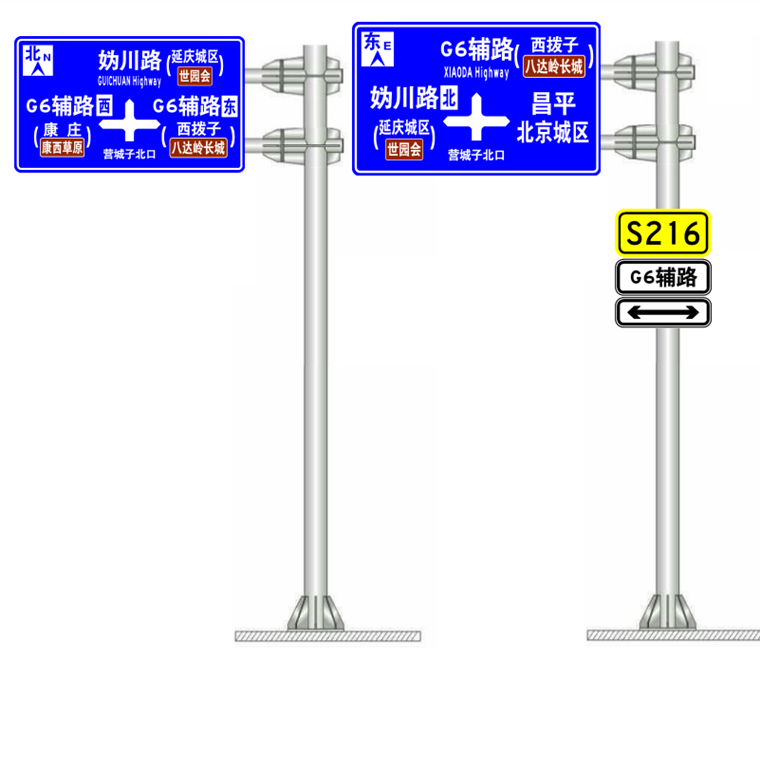 公路交通标志杆 双柱式标志杆 旅游交通标志杆加工定制 型号齐全 欢迎来电洽谈