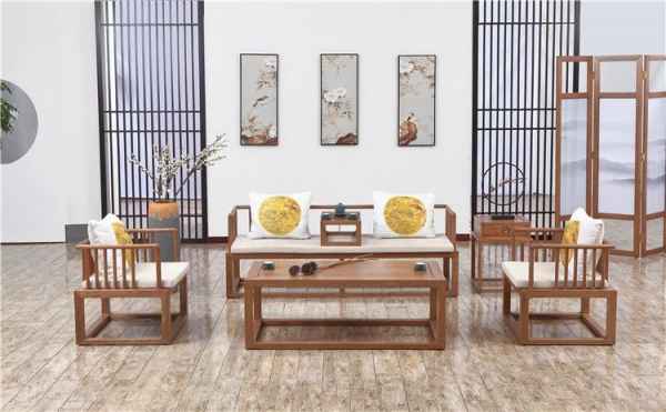 新中式客厅实木沙发价格