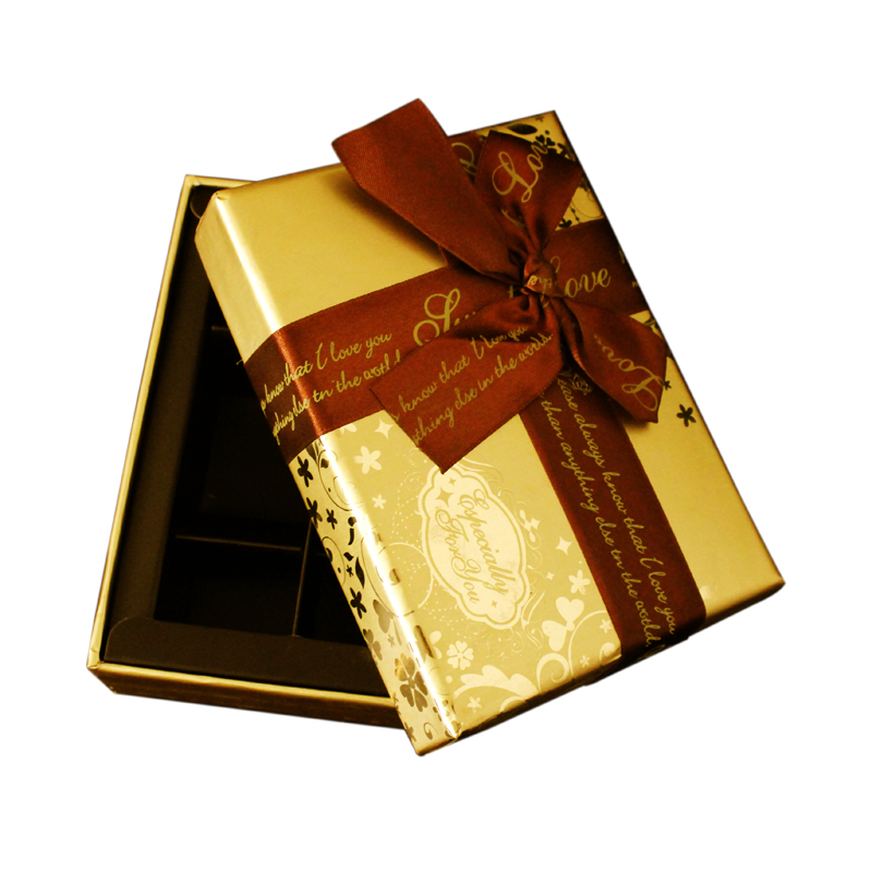 6格巧克力盒 烫金纸盒 情人节日礼品盒 现货天地盖盒子可定制广州