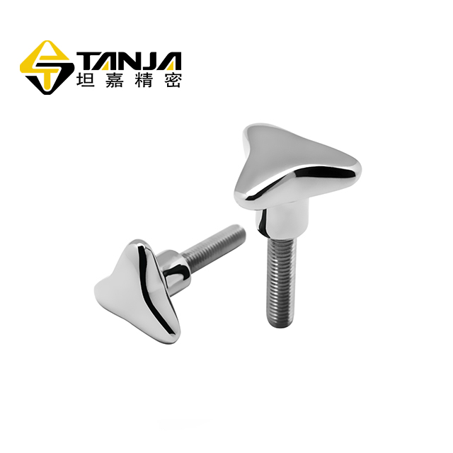 TANJA T53螺钉型锁紧旋钮 不锈钢精密铸造三角旋钮 健身器材旋钮 工业把手