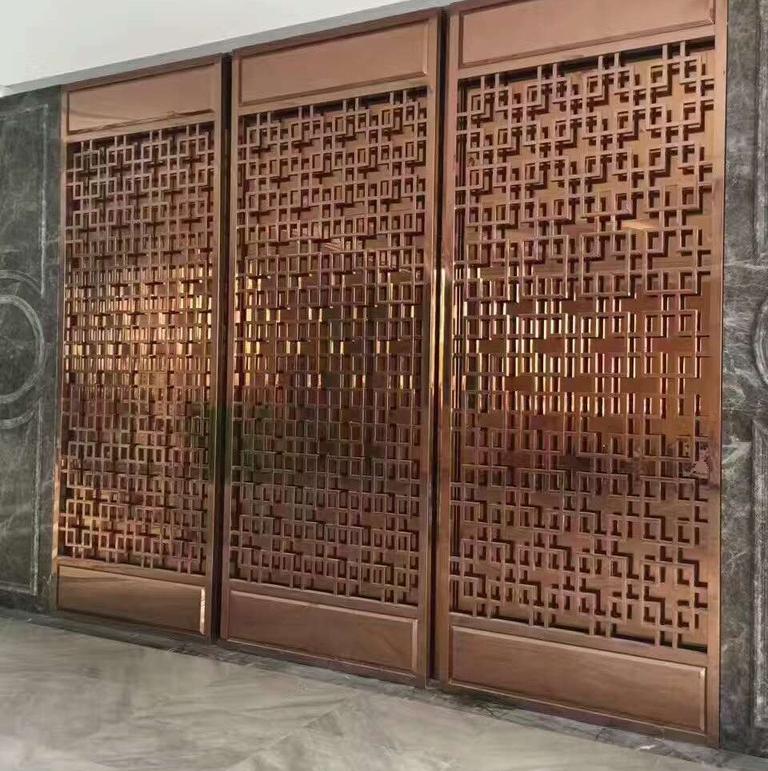 北京四合院定做铝雕刻屏风 客厅庭院铝隔断